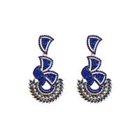 Glam Shiny Leaves Alloy Plating Inlay Rhinestones Glass Gold Plated Silver Plated Women's Drop Earrings main image 4
