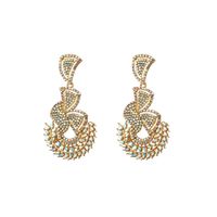 Glam Shiny Leaves Alloy Plating Inlay Rhinestones Glass Gold Plated Silver Plated Women's Drop Earrings main image 8