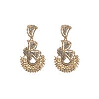 Glam Shiny Leaves Alloy Plating Inlay Rhinestones Glass Gold Plated Silver Plated Women's Drop Earrings main image 6