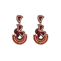 Glam Shiny Leaves Alloy Plating Inlay Rhinestones Glass Gold Plated Silver Plated Women's Drop Earrings sku image 2
