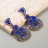 Glam Shiny Leaves Alloy Plating Inlay Rhinestones Glass Gold Plated Silver Plated Women's Drop Earrings main image 9