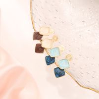 1 Pair Ins Style Elegant Geometric Copper Enamel Plating Gold Plated Ear Clips main image 5