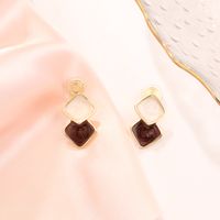 1 Pair Ins Style Elegant Geometric Copper Enamel Plating Gold Plated Ear Clips main image 3