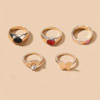 Vintage Style Simple Style Roman Style Solid Color Butterfly Alloy Women's Rings main image 1