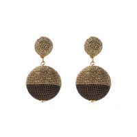 Modern Style Artistic Round Alloy Plating Gold Plated Women's Drop Earrings sku image 1