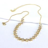 Elegant Shiny Star Copper Gold Plated Zircon Necklace In Bulk main image 4