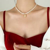 Elegant Luxurious Butterfly Freshwater Pearl Titanium Steel Plating Inlay Shell 18k Gold Plated Necklace main image 7