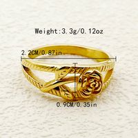 304 Stainless Steel 14K Gold Plated Romantic Roman Style Plating Rose Rings main image 2