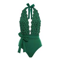 Women's Basic Beach Solid Color Flower One Pieces 1 Piece main image 3