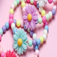 Cute Sweet Flower Plastic Resin Beaded Girl's Bracelets main image 2