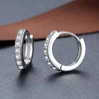 1 Pair Simple Style Shiny Round Plating Inlay Brass Zircon 18K Gold Plated White Gold Plated Hoop Earrings main image 1
