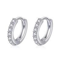 1 Pair Simple Style Shiny Round Plating Inlay Brass Zircon 18K Gold Plated White Gold Plated Hoop Earrings main image 6