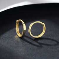 1 Pair Simple Style Shiny Round Plating Inlay Brass Zircon 18K Gold Plated White Gold Plated Hoop Earrings sku image 1