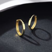 1 Pair Simple Style Shiny Round Plating Inlay Brass Zircon 18K Gold Plated White Gold Plated Hoop Earrings main image 5