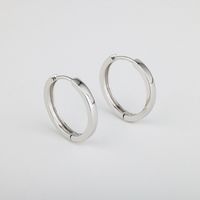 1 Pair Simple Style Shiny Round Plating Inlay Brass Zircon 18K Gold Plated White Gold Plated Hoop Earrings main image 3