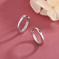 1 Pair Simple Style Shiny Round Plating Inlay Brass Zircon 18K Gold Plated White Gold Plated Hoop Earrings main image 2