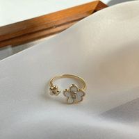 Simple Style Butterfly Copper Butterfly Inlay Zircon Open Ring sku image 9