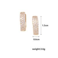 1 Pair Shiny Round Copper Plating Inlay Artificial Rhinestones Gold Plated Silver Plated Hoop Earrings main image 5