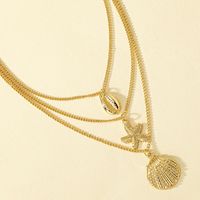 Wholesale Jewelry Hip-hop Beach Starfish Shell Alloy Pendant Necklace main image 3
