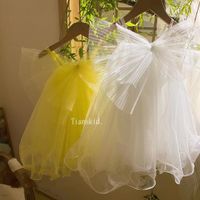 Cute Solid Color Layered Cotton Blend Girls Dresses main image 3