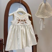 Cute Flower Cotton Girls Dresses main image 1