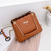 Women's Medium Pu Leather Solid Color Classic Style Square Zipper Crossbody Bag sku image 5