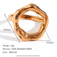 Basic Einfacher Stil Klassischer Stil Kreis Rostfreier Stahl Überzug 18 Karat Vergoldet Ringe sku image 2