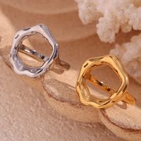 Basic Simple Style Classic Style Circle Stainless Steel Plating 18k Gold Plated Rings main image 1