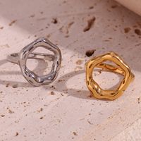 Basic Einfacher Stil Klassischer Stil Kreis Rostfreier Stahl Überzug 18 Karat Vergoldet Ringe main image 4