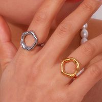 Basic Simple Style Classic Style Circle Stainless Steel Plating 18k Gold Plated Rings main image 2