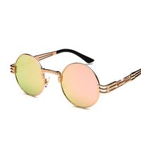 Casual Retro Solid Color Ac Round Frame Full Frame Women's Sunglasses sku image 23