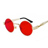 Casual Retro Solid Color Ac Round Frame Full Frame Women's Sunglasses sku image 9