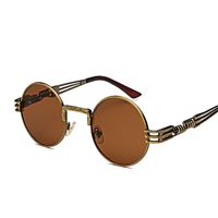 Casual Retro Solid Color Ac Round Frame Full Frame Women's Sunglasses sku image 8