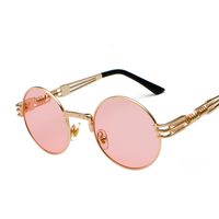 Casual Retro Solid Color Ac Round Frame Full Frame Women's Sunglasses main image 5