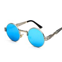 Casual Retro Solid Color Ac Round Frame Full Frame Women's Sunglasses sku image 21