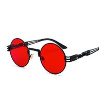 Casual Retro Solid Color Ac Round Frame Full Frame Women's Sunglasses sku image 10
