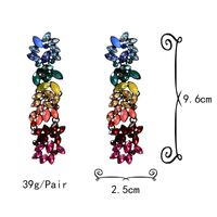 1 Pair Lady Flower Plating Inlay Alloy Rhinestones Drop Earrings main image 3