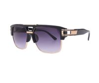 Classic Style Color Block Resin Square Half Frame Men's Sunglasses sku image 1