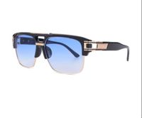 Classic Style Color Block Resin Square Half Frame Men's Sunglasses sku image 3