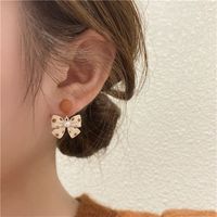 Modern Style Sweet Bow Knot Imitation Pearl Alloy Plating Women's Drop Earrings main image 5