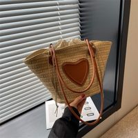 Women's Medium Spring&summer Straw Solid Color Streetwear Square String Shoulder Bag main image 2