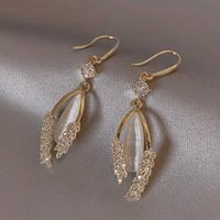Glam Simple Style Round Alloy Inlay Zircon Women's Drop Earrings main image 1