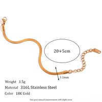Basic Classic Style Solid Color Stainless Steel Plating 18k Gold Plated Anklet Necklace sku image 6