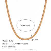 Basic Classic Style Solid Color Stainless Steel Plating 18k Gold Plated Anklet Necklace sku image 9