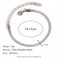 Basic Classic Style Solid Color Stainless Steel Plating 18k Gold Plated Anklet Necklace sku image 1