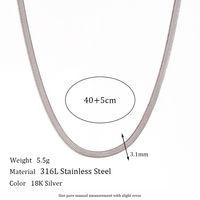 Basic Classic Style Solid Color Stainless Steel Plating 18k Gold Plated Anklet Necklace sku image 3