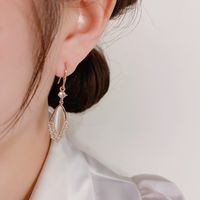 Glam Simple Style Round Alloy Inlay Zircon Women's Drop Earrings main image 5