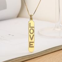 Shiny Love Cross Copper Plating Inlay Zircon 18k Gold Plated Pendant Necklace sku image 2