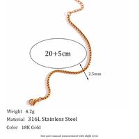 Simple Style Classic Style Solid Color 18k Gold Plated Stainless Steel Wholesale Anklet sku image 4