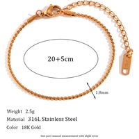Simple Style Classic Style Solid Color 18k Gold Plated Stainless Steel Wholesale Anklet sku image 8